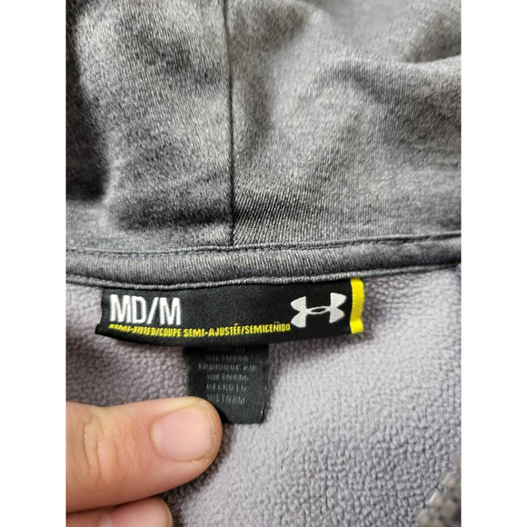 Under Armour Womens Hoodie Sweatshirt Gray Heathered Semi Fitted Long Sleeve M - Picture 5 of 6